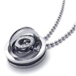 Colgante De Titanio Con Múltiples Anillos Para Amantes Con Detalles En Plata