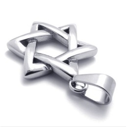 Colgante De Titanio Con Hexagrama De La Suerte