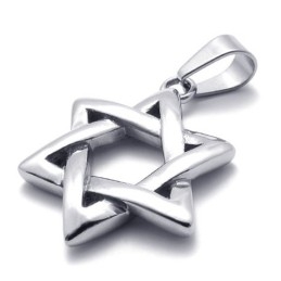 Colgante De Titanio Con Hexagrama De La Suerte