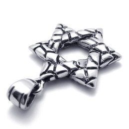Colgante De Titanio Con Hexagrama De La Suerte
