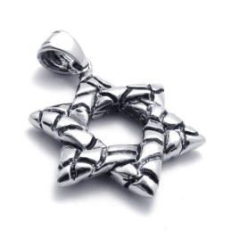 Colgante De Titanio Con Hexagrama De La Suerte