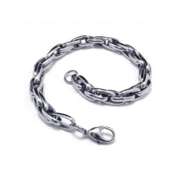 Pulsera De Cadena De Titanio Puro Con Dije De Plata Para Hombre Y Niño
