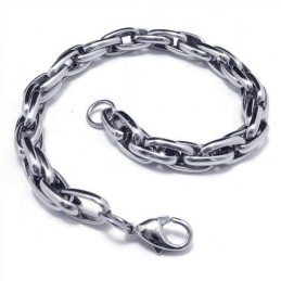 Pulsera De Cadena De Titanio Puro Con Dije De Plata Para Hombre Y Niño