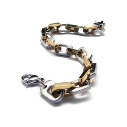 Pulsera Con Dije De Titanio Puro En Plata Dorada Para Hombre Y Niño