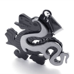 Colgante De Titanio De Dragón Negro