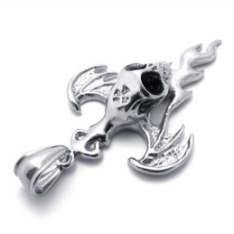 Colgante De Titanio Con Forma De Calavera Y Llama