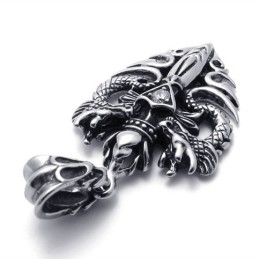 Colgante De Titanio Con Daga De Dos Dragones