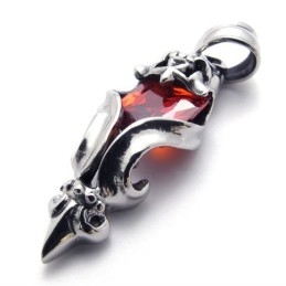 Colgante De Titanio Con Diamante Rojo