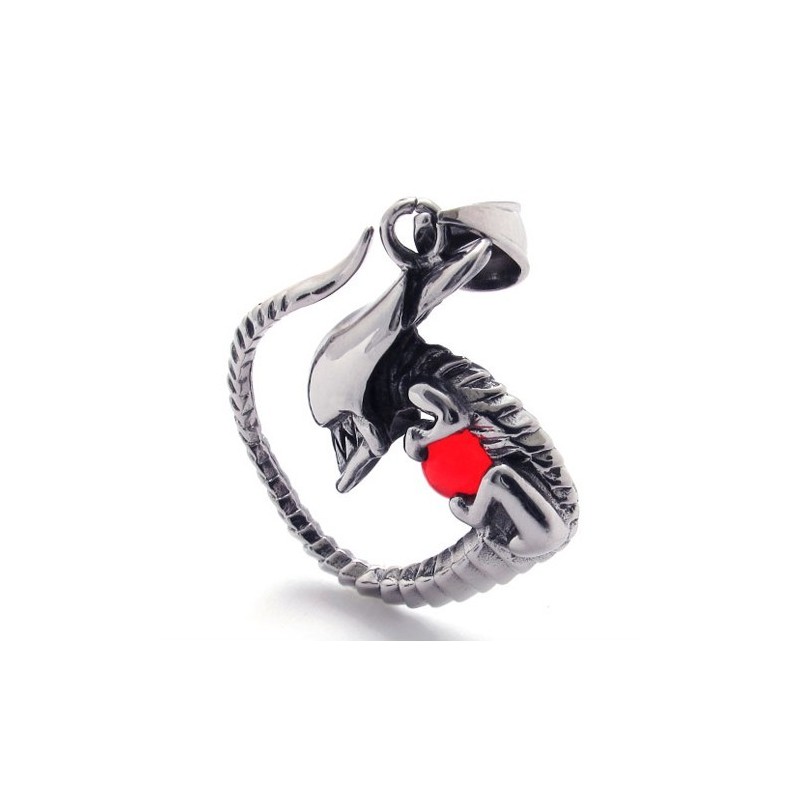 Colgante De Titanio Con Diamante Rojo