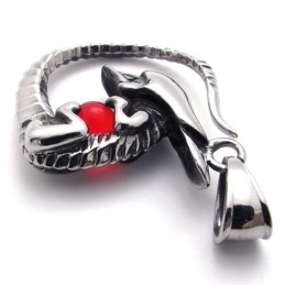 Colgante De Titanio Con Diamante Rojo