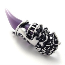 Colgante De Titanio Con Cuerno Morado