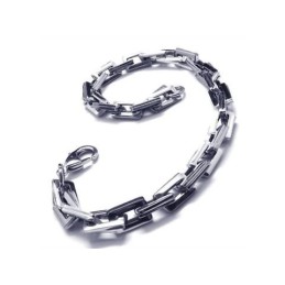 Pulsera De Eslabones De Titanio Puro Y Plata Con Dije Para Hombre Y Niño