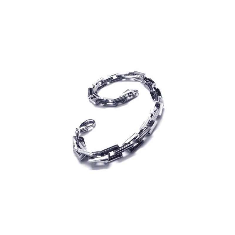 Pulsera De Eslabones De Titanio Puro Y Plata Con Dije Para Hombre Y Niño