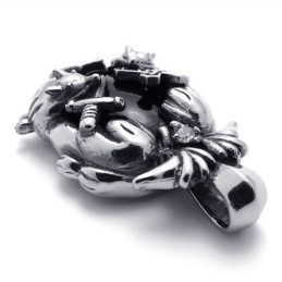 Colgante De Titanio Con Gema Negra En Forma De Cruz