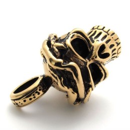 Colgante De Titanio Con Calavera Dorada