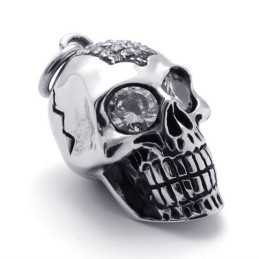 Colgante De Titanio Con Calavera De Diamante