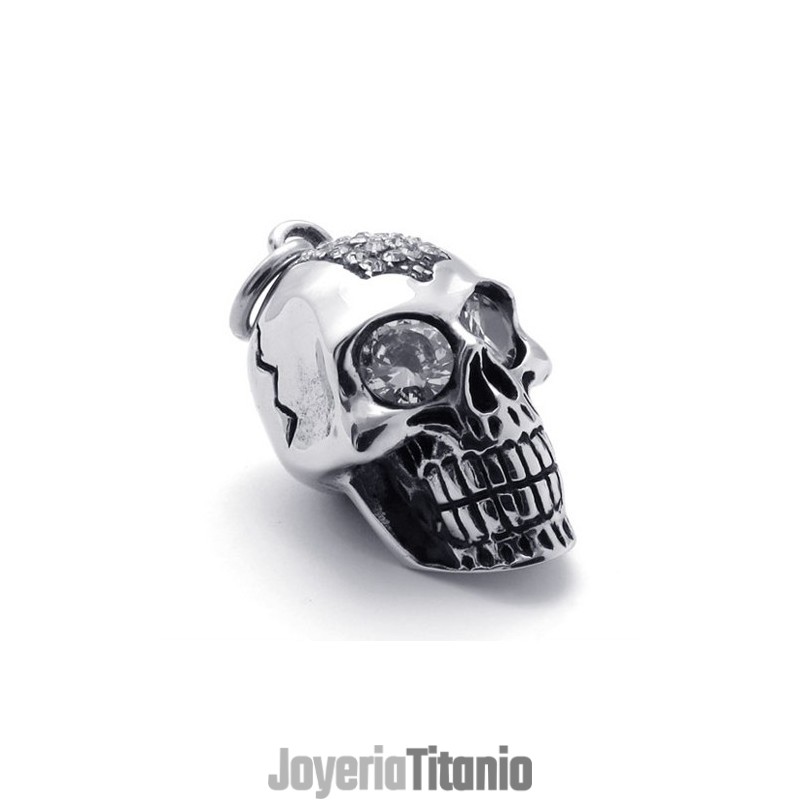 Colgante De Titanio Con Calavera De Diamante Colgante De Titanio Con Calavera De Diamante