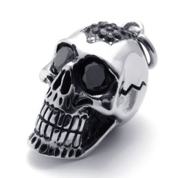 Colgante De Titanio Con Calavera De Diamante Negro