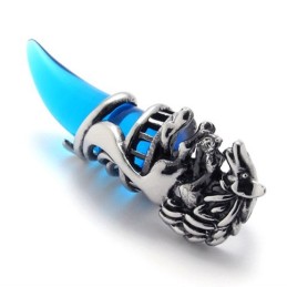 Colgante De Titanio De Cuerno Azul