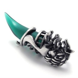 Colgante De Titanio De Cuerno Verde