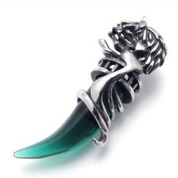 Colgante De Titanio De Cuerno Verde