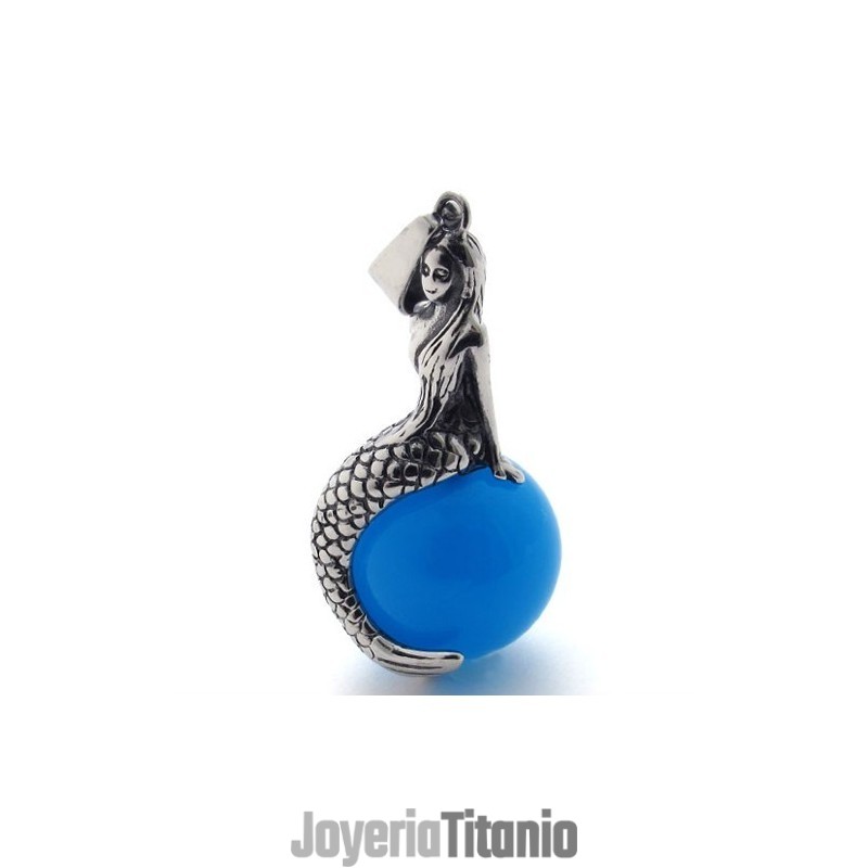 Colgante De Titanio Con Gema De Sirena Colgante De Titanio Con Gema De Sirena