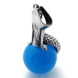 Colgante De Titanio Con Gema De Sirena