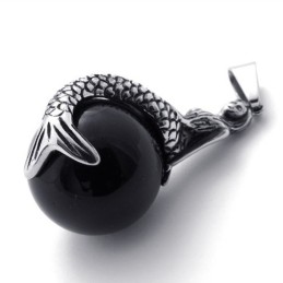Colgante De Titanio Con Gema De Sirena