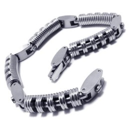 Pulsera Con Dije De Cadena De Titanio Puro Y Plata Para Hombre Y Niño