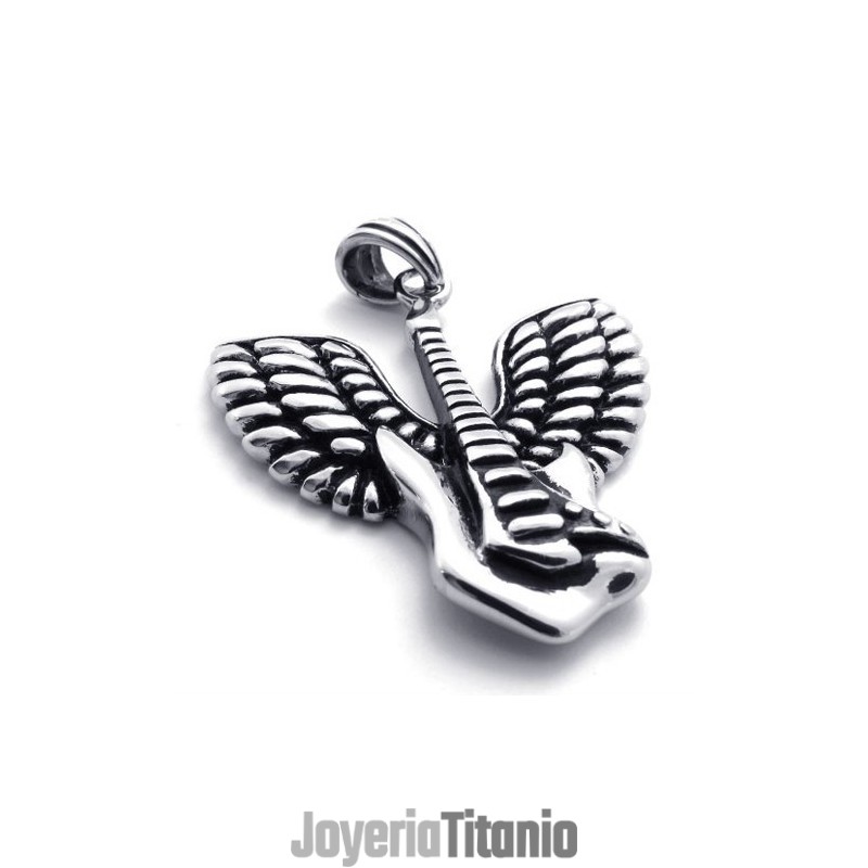 Colgante De Titanio Con Forma De Guitarra Wings