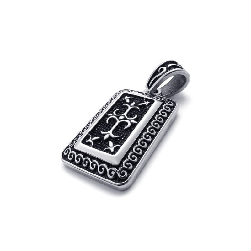 Colgante De Titanio Con Placa De Identificación Para Perro