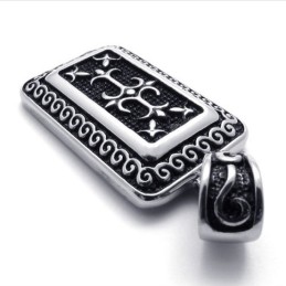 Colgante De Titanio Con Placa De Identificación Para Perro