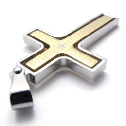 Colgante De Cruz De Titanio Dorado