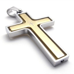 Colgante De Cruz De Titanio Dorado