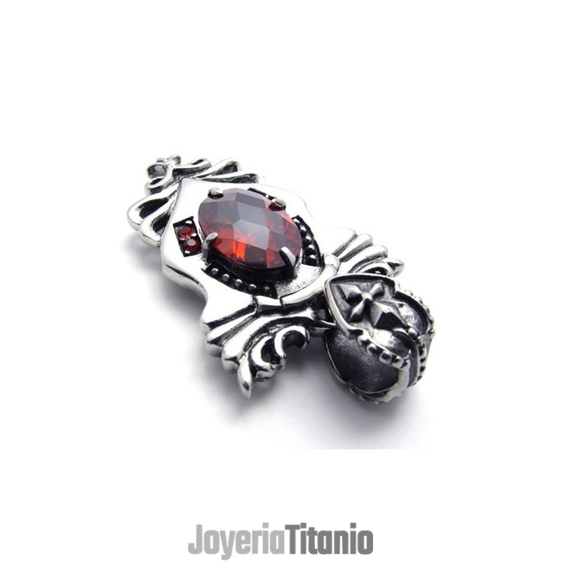 Colgante De Titanio Con Diamante Rojo Colgante De Titanio Con Diamante Rojo