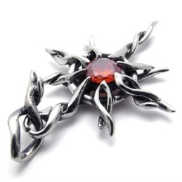 Colgante De Titanio Con Diamante Rojo