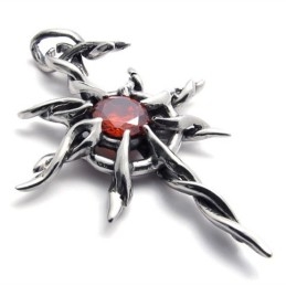 Colgante De Titanio Con Diamante Rojo