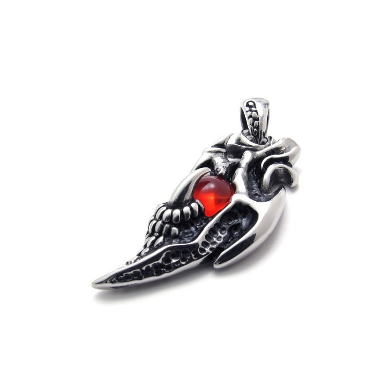 Colgante De Titanio Con Gemas Rojas Y Alas Colgante De Titanio Con Gemas Rojas Y Alas