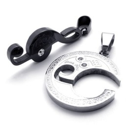 Colgante De Titanio Con Notas Musicales Negras Para Amantes De La Música