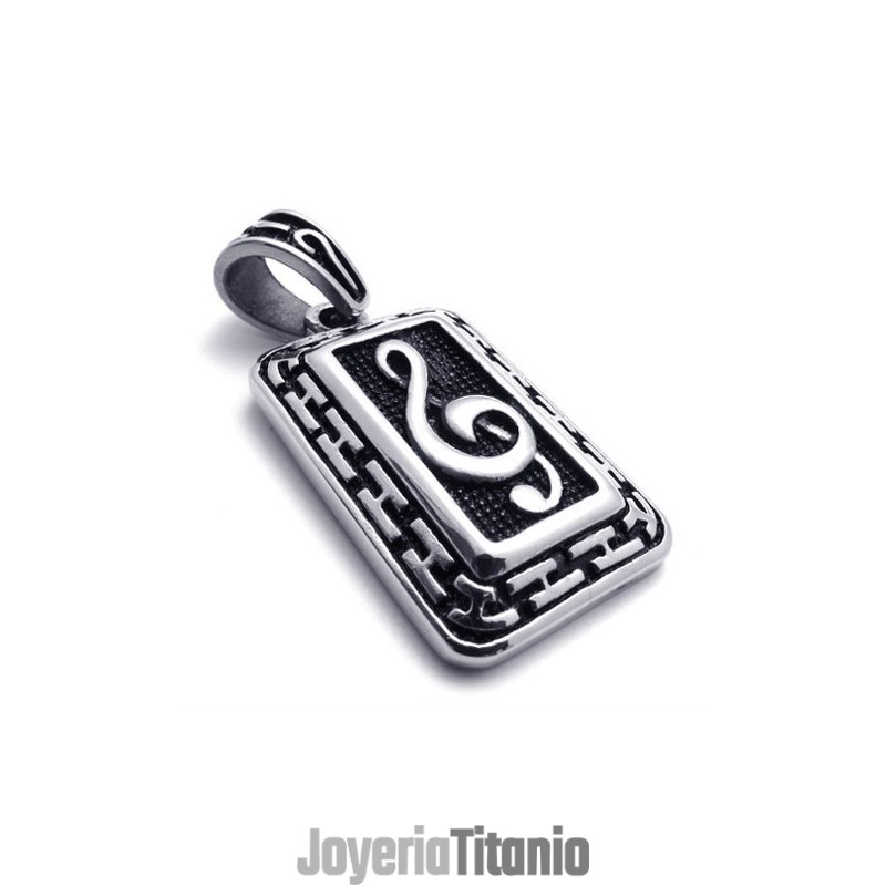 Colgante De Titanio Con Placa De Identificación Para Perro