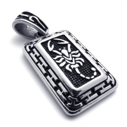 Colgante De Titanio Con Placa De Identificación De Escorpión