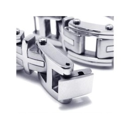 Pulsera Cruzada Con Dije De Titanio Puro Y Plata Para Hombre Y Niño