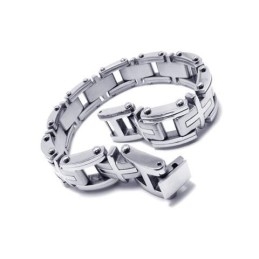 Pulsera Cruzada Con Dije De Titanio Puro Y Plata Para Hombre Y Niño
