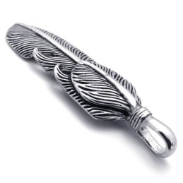 Colgante De Titanio Con Forma De Pluma De Ala