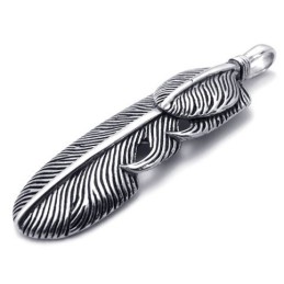 Colgante De Titanio Con Forma De Pluma De Ala
