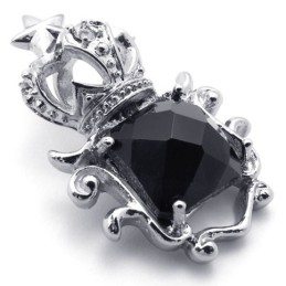 Colgante De Titanio Con Corona De Gemas