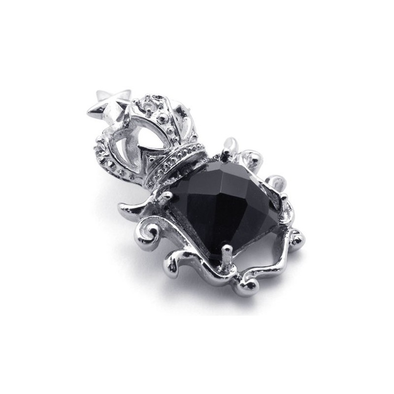 Colgante De Titanio Con Corona De Gemas