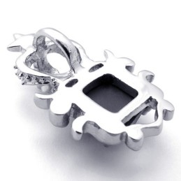 Colgante De Titanio Con Corona De Gemas