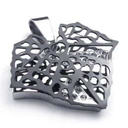 Colgante De Titanio Para Amantes De Las Hojas Negras