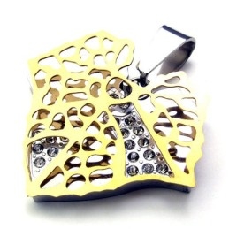 Colgante De Titanio Para Amantes De La Hoja De Oro